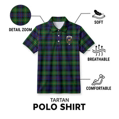 Baillie Tartan Crest Birdseye Mesh Polo Shirt