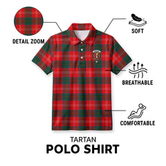 Chisholm Modern Tartan Crest Birdseye Mesh Polo Shirt