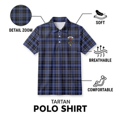 Clark Modern Tartan Crest Birdseye Mesh Polo Shirt