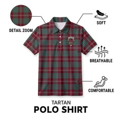 Crawford Modern Tartan Crest Birdseye Mesh Polo Shirt