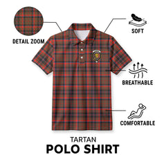 Cumming Hunting Weathered Tartan Crest Birdseye Mesh Polo Shirt