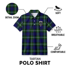 Forbes Modern Tartan Crest Birdseye Mesh Polo Shirt