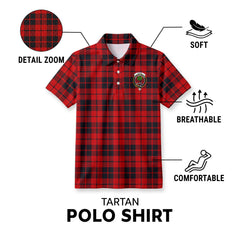 Hogg Tartan Crest Birdseye Mesh Polo Shirt