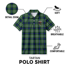 Learmonth Tartan Crest Birdseye Mesh Polo Shirt