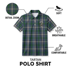 MacDowall Tartan Crest Birdseye Mesh Polo Shirt