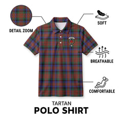 MacDuff Hunting Modern Tartan Crest Birdseye Mesh Polo Shirt