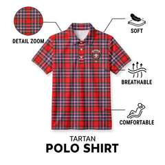 MacFarlane Modern Tartan Crest Birdseye Mesh Polo Shirt
