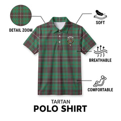 MacKinnon Hunting Ancient Tartan Crest Birdseye Mesh Polo Shirt
