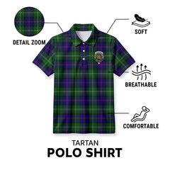 MacThomas Modern Tartan Crest Birdseye Mesh Polo Shirt