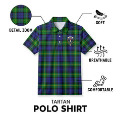 Meldrum Tartan Crest Birdseye Mesh Polo Shirt