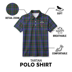Ogilvie Hunting Modern Tartan Crest Birdseye Mesh Polo Shirt