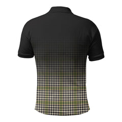 Burns Check Tartan Crest Polo Shirt - Thistle Black Style