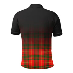 Cameron Modern Tartan Crest Polo Shirt - Thistle Black Style