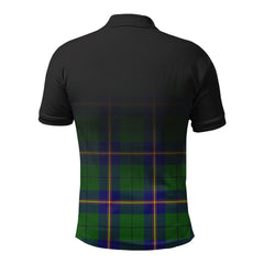 Carmichael Modern Tartan Crest Polo Shirt - Thistle Black Style