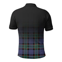 Fletcher Modern Tartan Crest Polo Shirt - Thistle Black Style