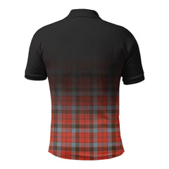 Robertson Weathered Tartan Crest Polo Shirt - Thistle Black Style