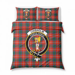 Chisholm Ancient Tartan Crest Bedding Set