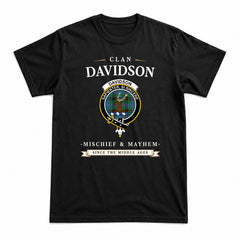 Davidson Ancient Tartan Crest Mischief and Mayhem T-shirt