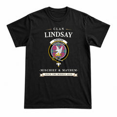 Lindsay Ancient Tartan Crest Mischief and Mayhem T-shirt