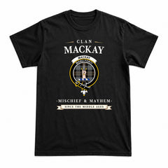 MacKay Weathered Tartan Crest Mischief and Mayhem T-shirt
