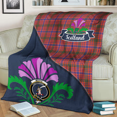 McRae Ancient Tartan Crest Premium Blanket - Thistle Style