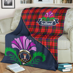 Reid Modern Tartan Crest Premium Blanket - Thistle Style