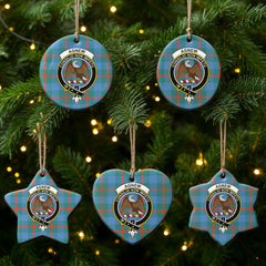 Agnew Ancient Tartan Crest Christmas Ceramic Ornament