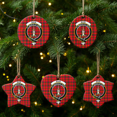 Bain Tartan Crest Christmas Ceramic Ornament