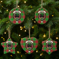 Baxter Modern Tartan Crest Christmas Ceramic Ornament