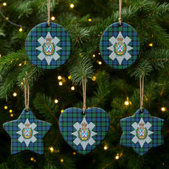 Black Watch Ancient Tartan Crest Christmas Ceramic Ornament