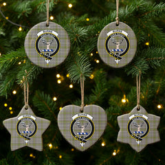 Burns Check Tartan Crest Christmas Ceramic Ornament