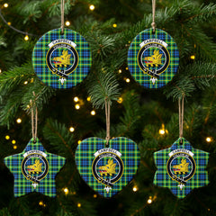 Campbell of Breadalbane Ancient Tartan Crest Christmas Ceramic Ornament