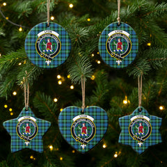 Lyon Tartan Crest Christmas Ceramic Ornament