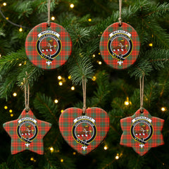 MacAuley Ancient Tartan Crest Christmas Ceramic Ornament