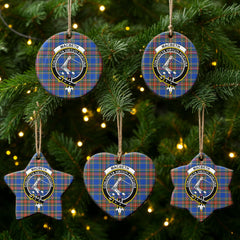 MacBeth Ancient Tartan Crest Christmas Ceramic Ornament
