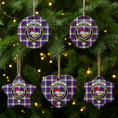 MacDonald Dress Modern Tartan Crest Christmas Ceramic Ornament