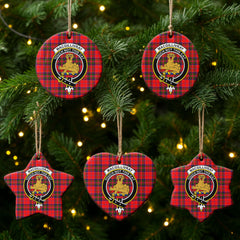 MacGillivray Modern Tartan Crest Christmas Ceramic Ornament
