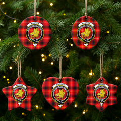 MacIver Modern Tartan Crest Christmas Ceramic Ornament