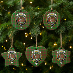 MacKinnon Hunting Modern Tartan Crest Christmas Ceramic Ornament