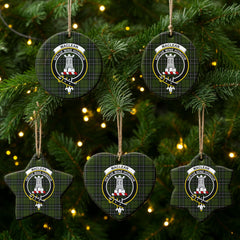 MacLean Hunting Tartan Crest Christmas Ceramic Ornament