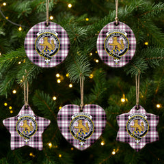 MacPherson Hunting Modern Tartan Crest Christmas Ceramic Ornament