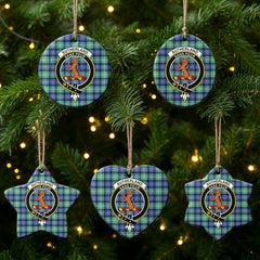 Sutherland Old Ancient Tartan Crest Christmas Ceramic Ornament