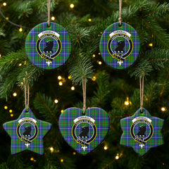 Turnbull Hunting Tartan Crest Christmas Ceramic Ornament