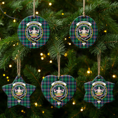 Urquhart Broad Red Ancient Tartan Crest Christmas Ceramic Ornament