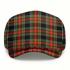 Stewart Black Tartan Flat Caps