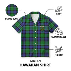 Graham of Menteith Modern Tartan Crest Hawaiian Shirt
