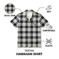 McFarlane Black - White Tartan Crest Hawaiian Shirt