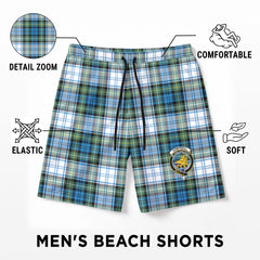 Campbell Dress Ancient Tartan Crest Men's Beach Shorts