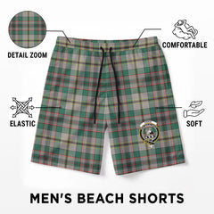 Craig Ancient Tartan Crest Men's Beach Shorts