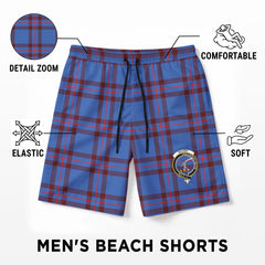Elliot Modern Tartan Crest Men's Beach Shorts